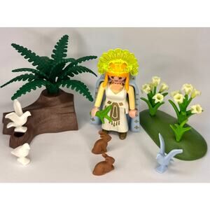 PLAYMOBIL 3836 Good Fairy Doves Rabbits 1996 Vintage Complete Set Flowers Queen